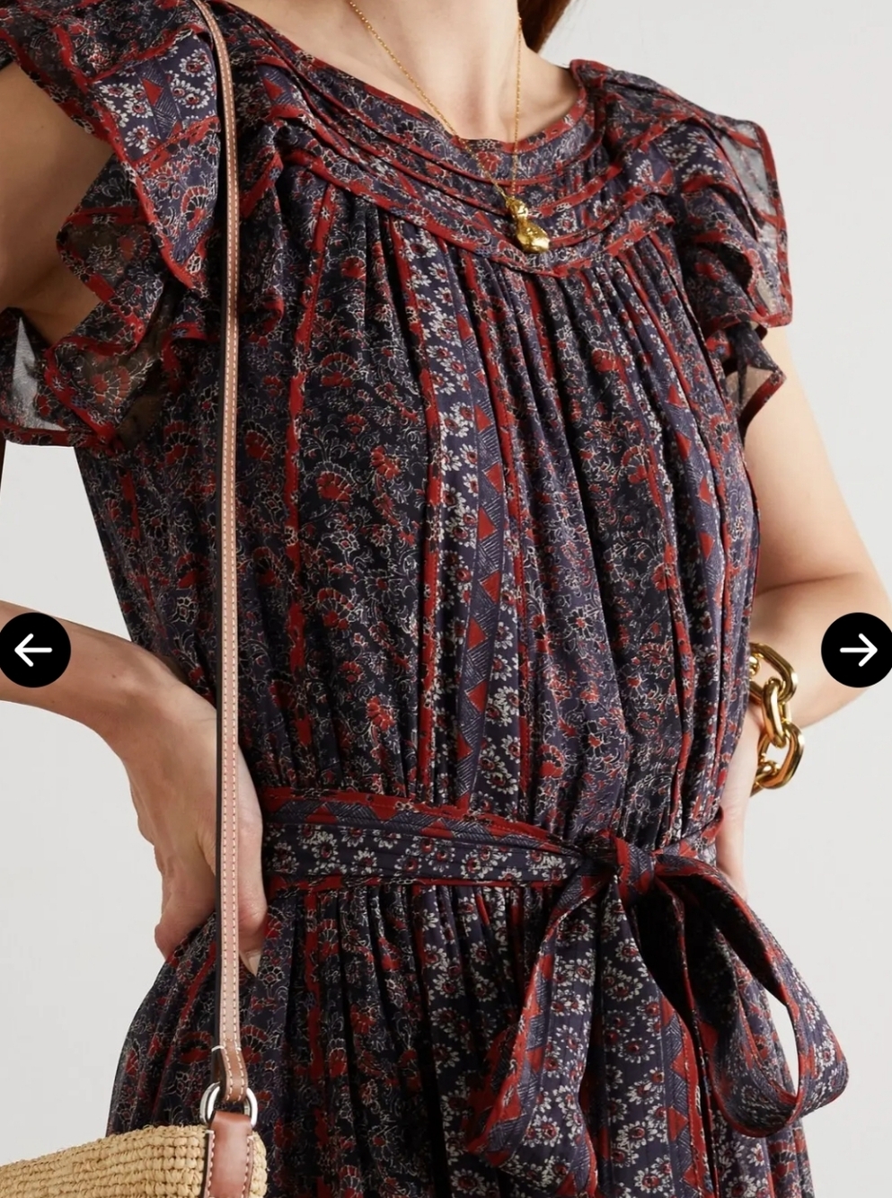 Ulla Johnson Callista Belted Gathered Floral Print Silk Dress Size 10 - Picture 3 of 8